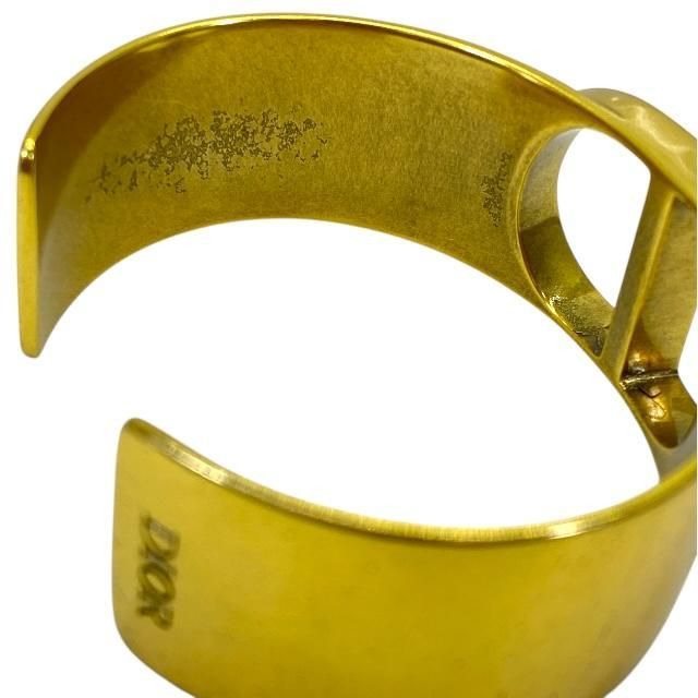 Christian DIOR Bracelet Bangle Accessories Jewelry Small Logo GP Gold