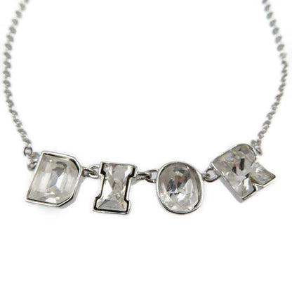 Christian Dior Logo Metal Rhinestone Silver Bracelet 0087 Christian Dior