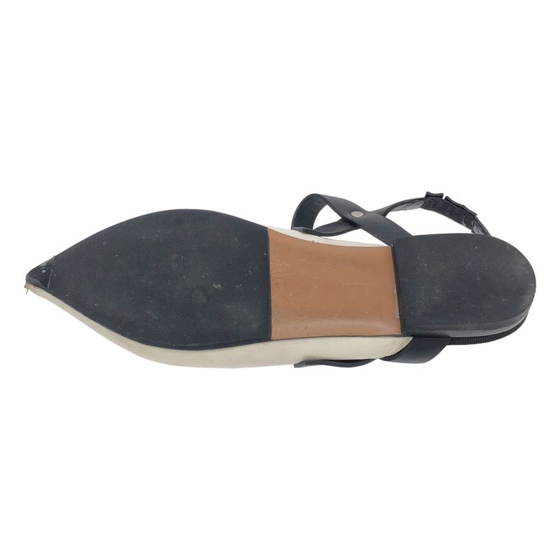 Celine Phoebe Period Leather Flat Mule Sandals White 36.5