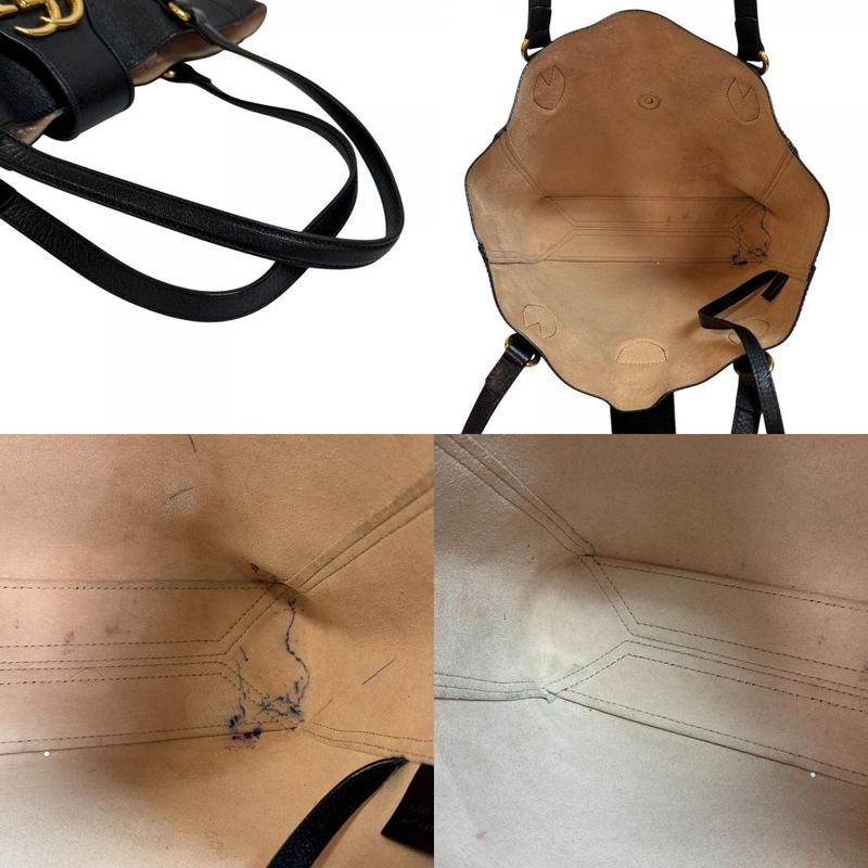 Gucci 652680 GG Marmont Tote Bag Cabasn Brand Shoulder Black Women's