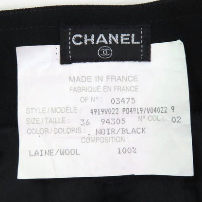 CHANEL Vintage P04919 100% Wool Coco Mark Button Coco Button Tight Skirt Lined