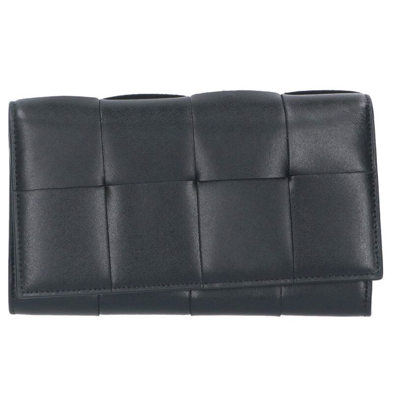 Bottega Veneta Cassette Intrecciato Bifold Leather Long Wallet For Men