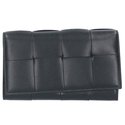 Bottega Veneta Cassette Intrecciato Bifold Leather Long Wallet For Men
