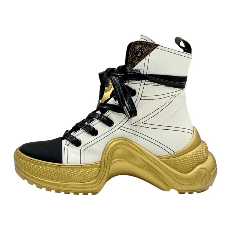 Louis Vuitton Arclight Line Monogram Sneakers High Cut Sneakers Leather White