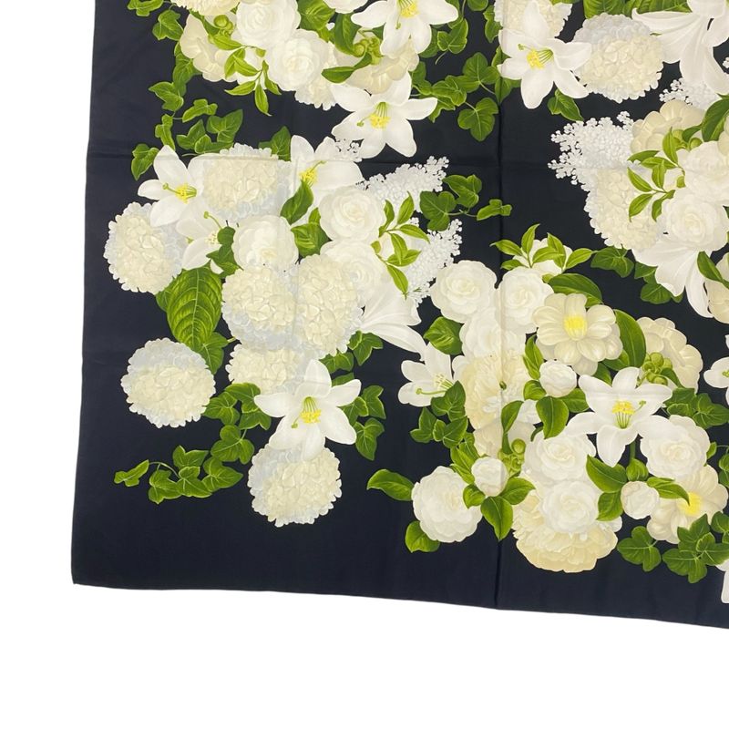 Chanel Large Scarf Silk Cashmere Black 95x95cm (37.40in)