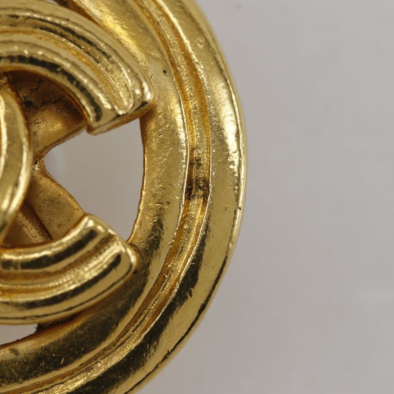 Chanel Coco Mark Vintage Gold Plated 96P Ladies 11.7g Earring