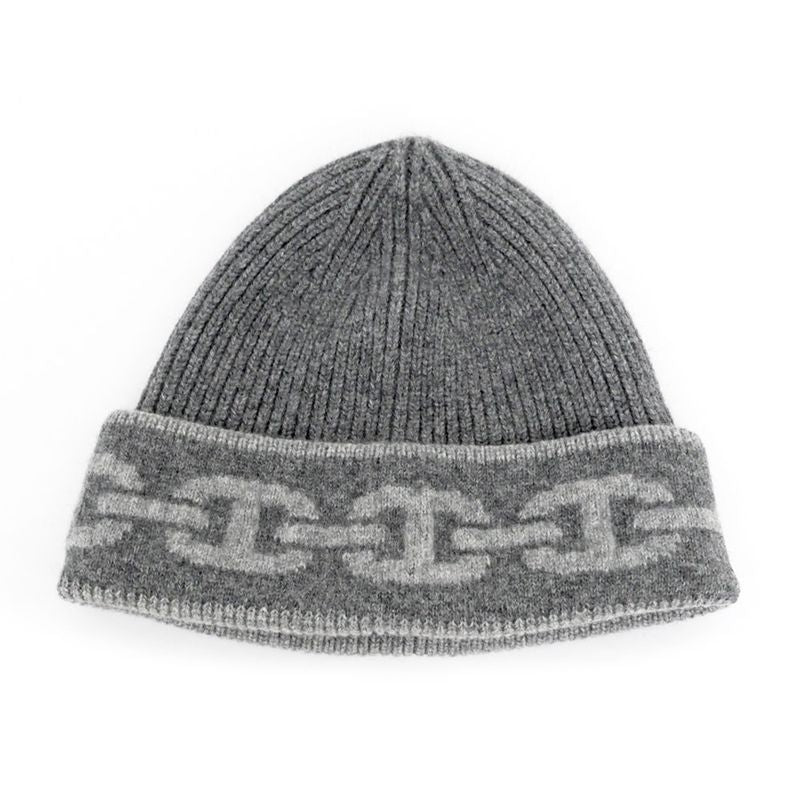 Hermes Knit Cap Heaven Charbon Flannel Gray - L Size Cashmere Hat Knit