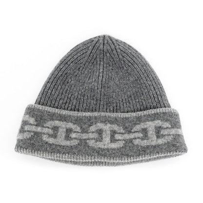 Hermes Knit Cap Heaven Charbon Flannel Gray - L Size Cashmere Hat Knit