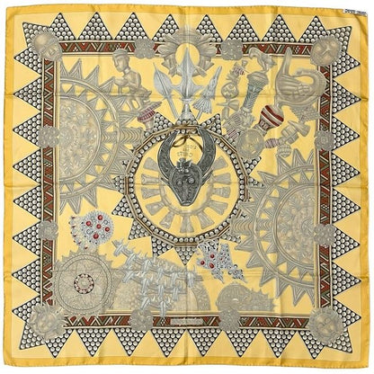 Hermes Scarf Carré 90 Beige Brown L'OR DES