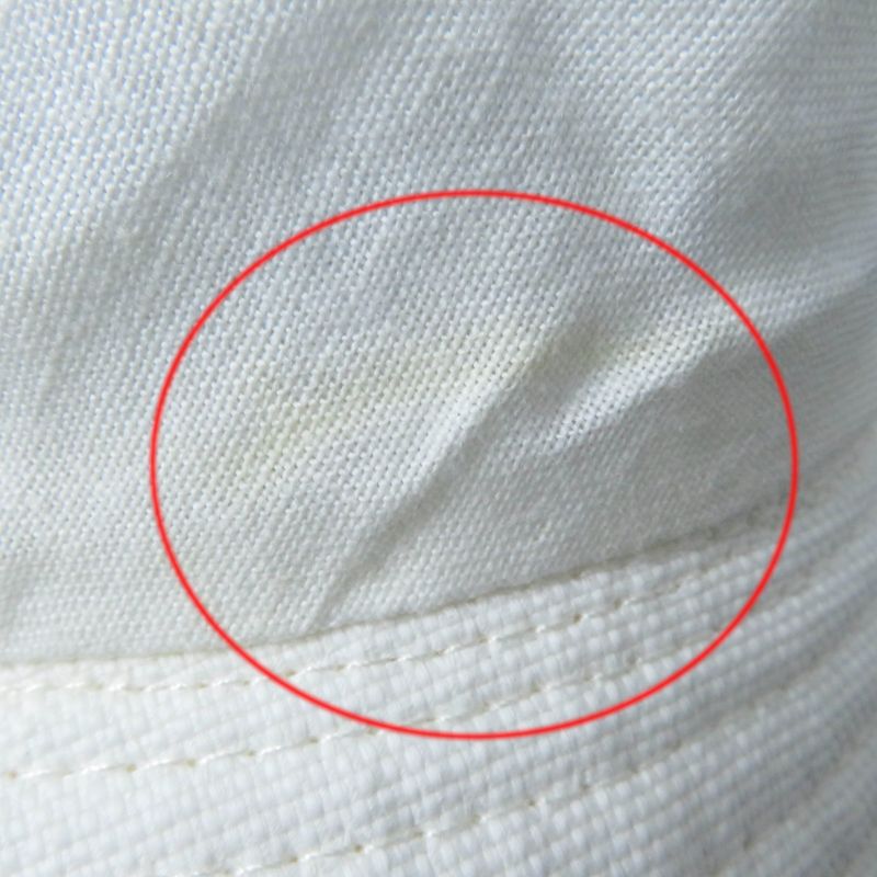 Hermes 100% Cotton Silk Lined Linen Wide Brim Hat White 57 Made In France