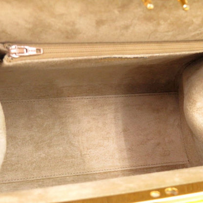 Christian Dior Vintage Leather Beige Gold Hardware Shoulder Bag 0697 Christian