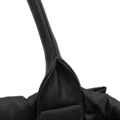 Prada Tote Bag New Tessuto Bomber 1bg005 Black Leather