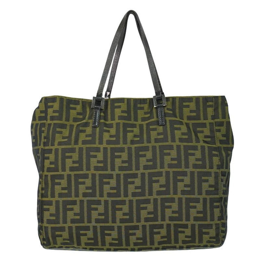 Authentic Fendi Zucca Tote Handbag Canvas Brown 8bh019 Zucca Bag Pre-owned
