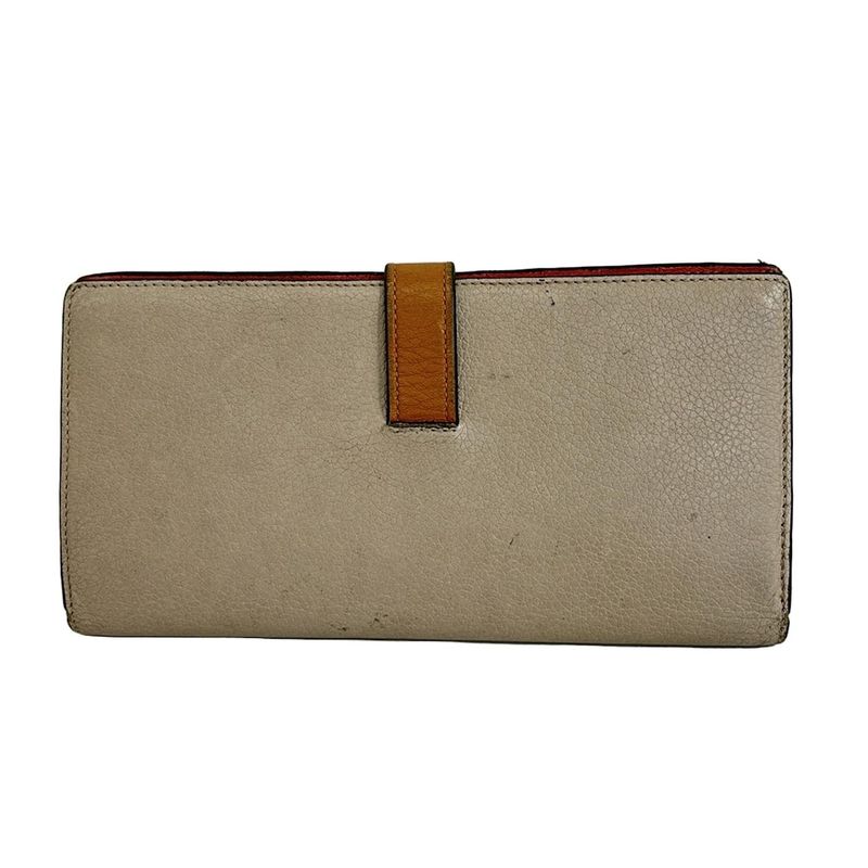 Loewe Long Wallet - Gray Beige And Light Brown Leather
