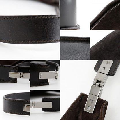 Gucci One Shoulder 001.3767.002058 Suede Brown Women Shoulder Bag