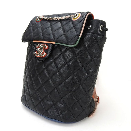 Chanel Backpack Matelasse Coco Mark Lambskin Leather 23rd Black Multicolor
