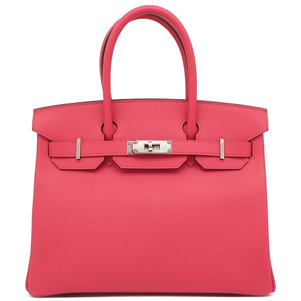 Hermes Handbag Birkin 30 Vaux Epson Rose Extreme Silver Hardware Y Engraved [box