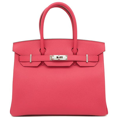 Hermes Handbag Birkin 30 Vaux Epson Rose Extreme Silver Hardware Y Engraved [box