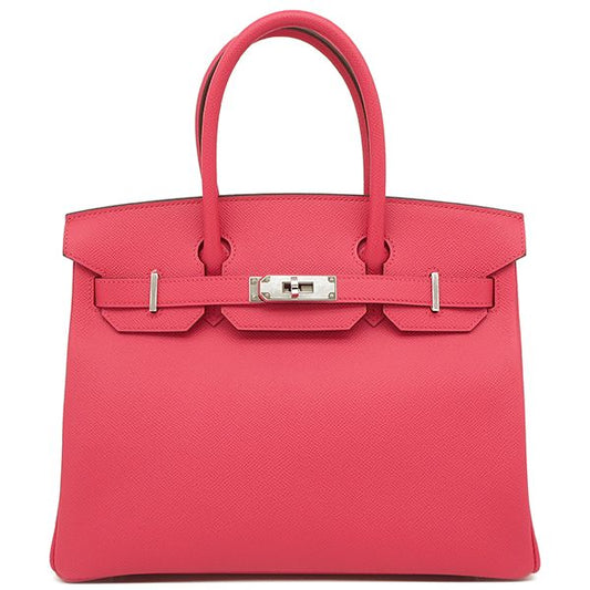 Hermes Handbag Birkin 30 Vaux Epson Rose Extreme Silver Hardware Y Engraved [box