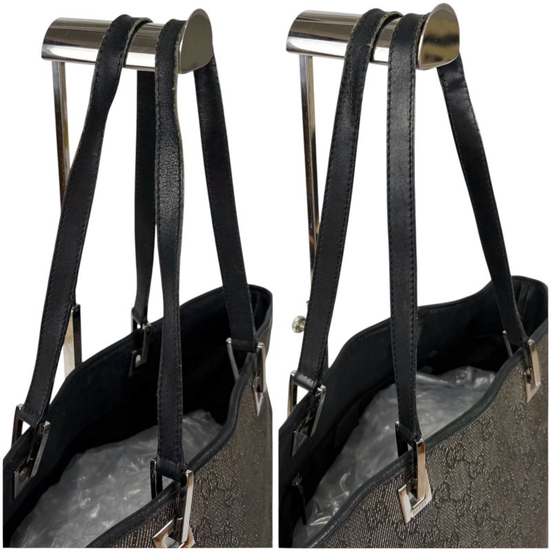 Gucci Mini Tote Bag GG Canvas Black Shoulder