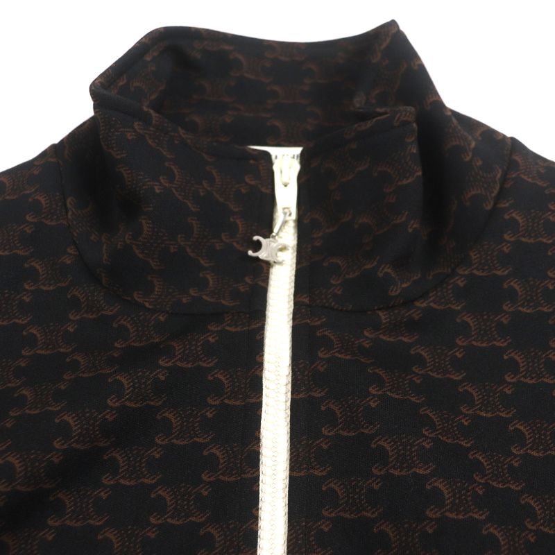 Celine 23SS 2y74a366 Monogram Triomphe Charm Logo Embroidery Zip-up Tracksuit