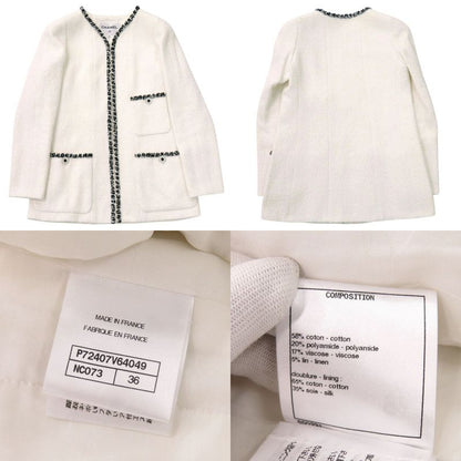 Chanel Tweed Cotton Stone Polyamide White Setup White 1327 Chanel