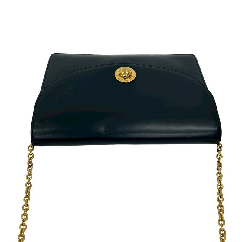 Celine Vintage Star Ball Logo Hardware Calf Leather Chain Shoulder Bag Pochette