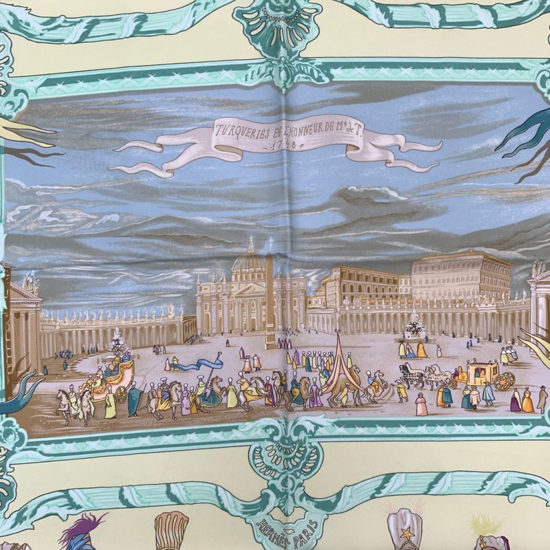 Hermes Carre 90 Silk Scarf Bandana Turqveries EN L'honneur DE MHT Turkish March