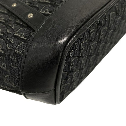 Dior/christian Dior Handbag Trotter Black And Gray Studded/mini Bag Leather