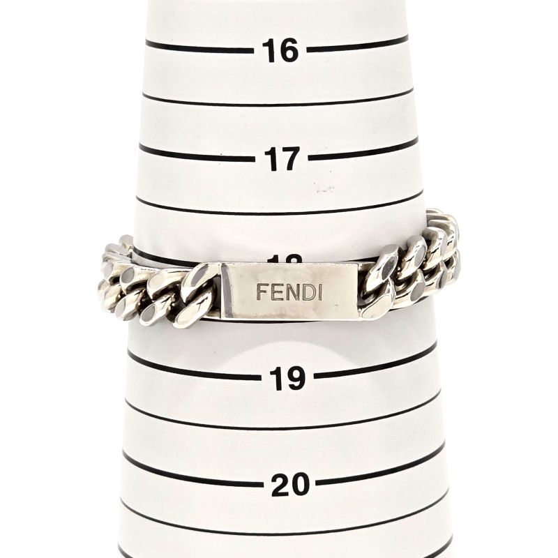 Fendi Bracelet M 205cm (807in) Long Chain Link Plate Fendi Leta Ring Palladium