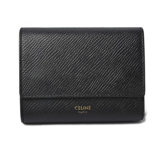 Celine Wallet Mini Wallet Celine Women's Trifold Wallet Black Small Trifold