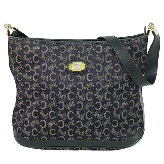 Authentic Celine C Macadam Shoulder Bag Canvas Navy Macadam Bag Pre-owned
