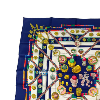 Hermes Silk Scarf Carre 90 Petite Main Seamstress Navy