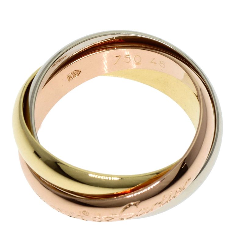 Cartier Trinity #48 Ring 18K Yellow Gold 18K White Gold 18K Pink Gold Ladies