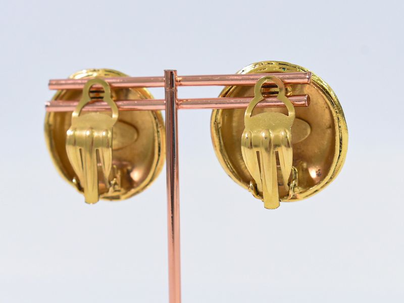 Authentic Chanel Coco Mark Earrings GP Gold Plated Coco Mark Accessories