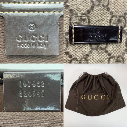 Gucci GG Supreme 197953 Beige X Brown Tote Bag
