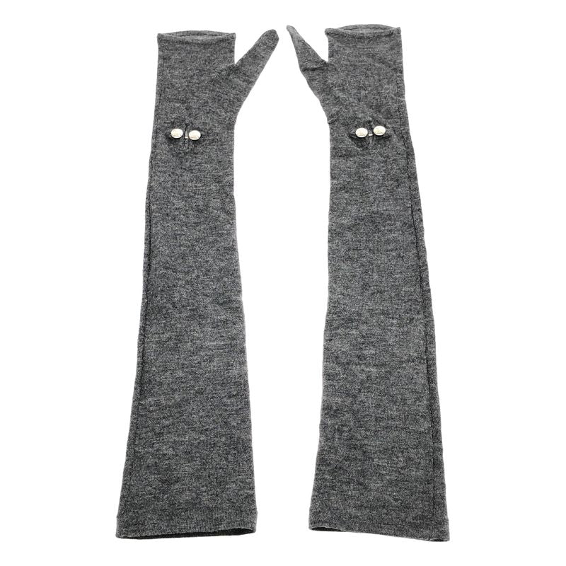 Celine Cashmere Gloves Cashmere Arm Cabas Gloves 4m19 2208 Gray