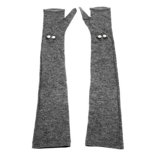 Celine Cashmere Gloves Cashmere Arm Cabas Gloves 4m19 2208 Gray