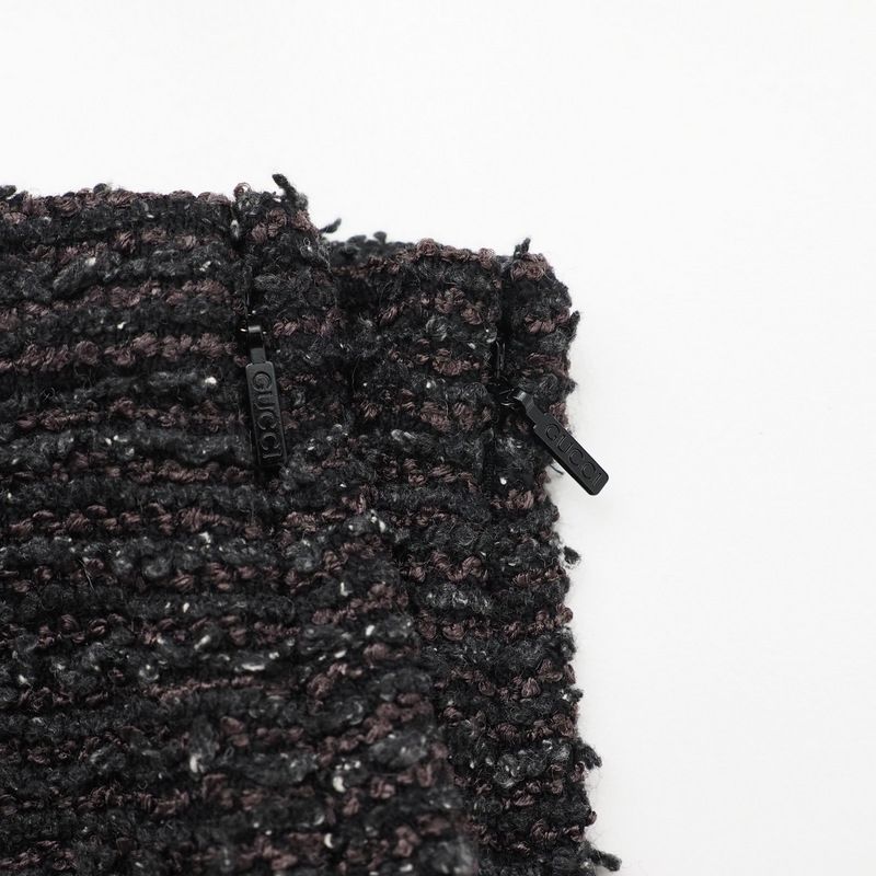 2022Gucci Skirt Size 44 Tweed Pleated Skirt Made In Italy 20240911 Ra1034-2