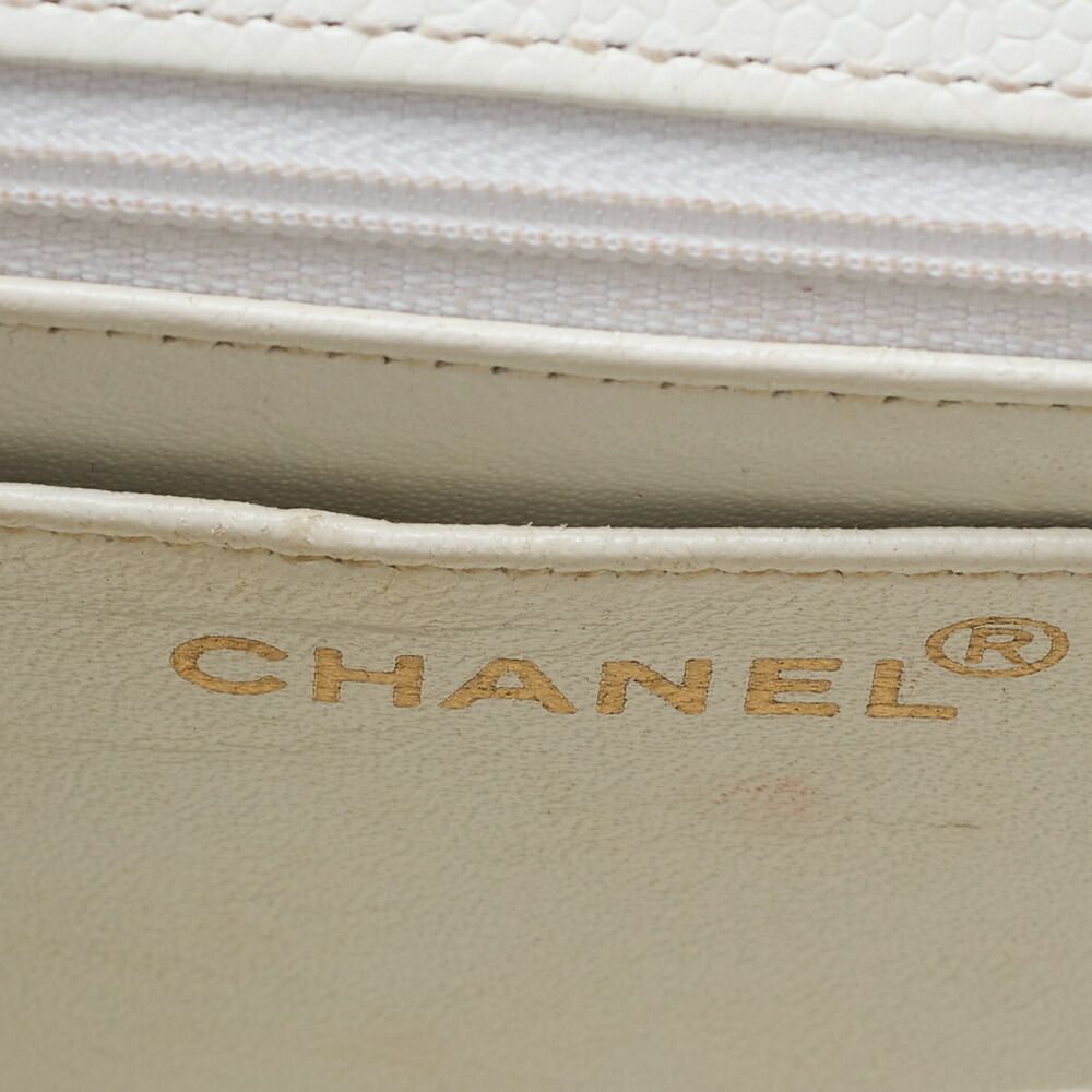 Chanel Handbag Mini Kelly Shape Caviar Skin White With Gold Hardware Ladies Bag