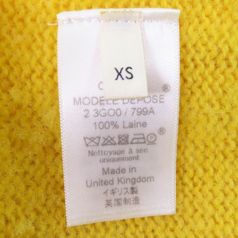 Celine 2 3go0/799a 100% Wool Phoebe Period Oversized Crewneck Knit Yellow XS