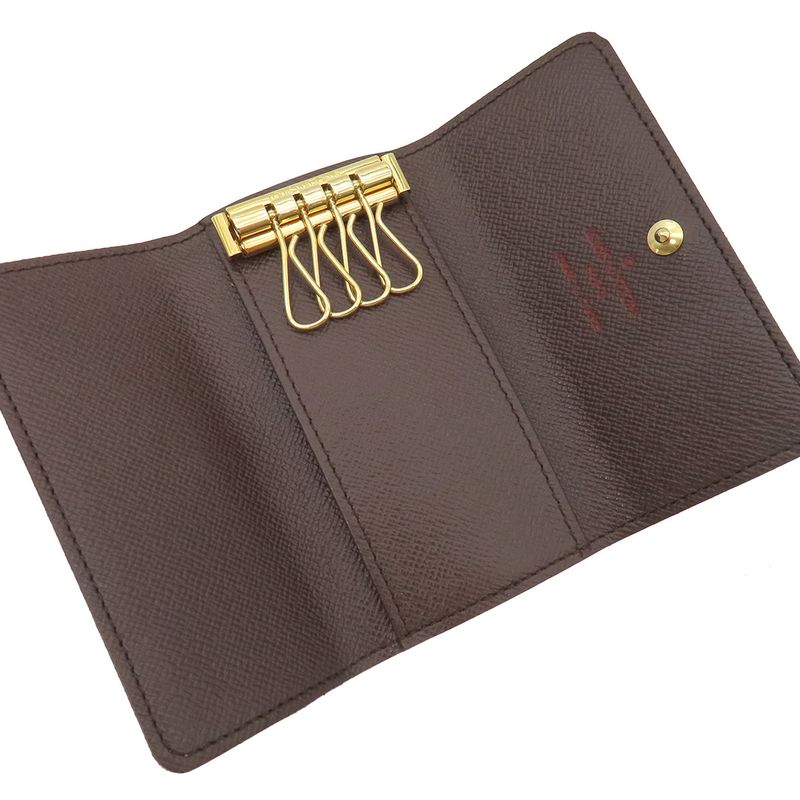 Louis Vuitton Key Case Multicles 4 Damier Canvas Damier Ebene Gold Hardware