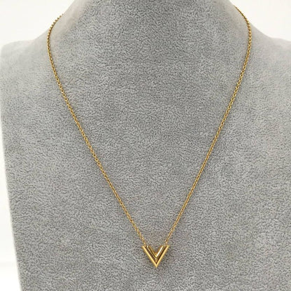 Louis Vuitton Necklace Escential V Plated Gold M61083