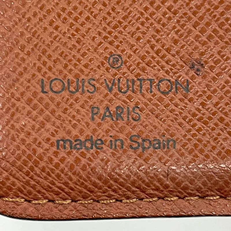 Louis Vuitton Monogram Compact Zipped Folding Wallet M61667 Brown Made In Spain