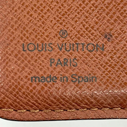 Louis Vuitton Monogram Compact Zipped Folding Wallet M61667 Brown Made In Spain