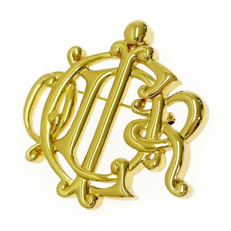 Christian Dior GP Emblem Brooch Ladies Gold 363812 Brooch
