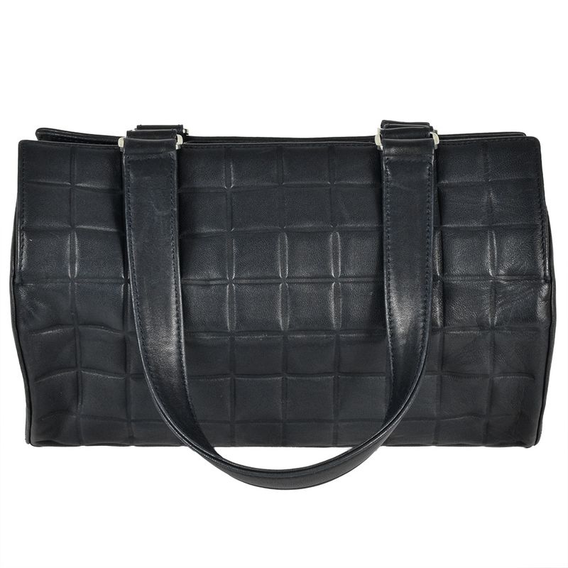 Chanel Chocobar Handbag Lambskin Navy Silver Hardware 7 Digit 7s Ladies