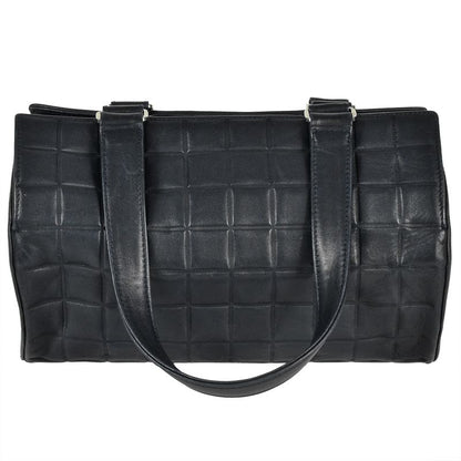 Chanel Chocobar Handbag Lambskin Navy Silver Hardware 7 Digit 7s Ladies