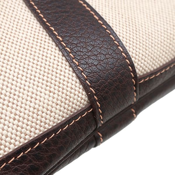 Hermes Tote Bag Garden Party Ttpm Toile Ash Leather Beige and Brown Silver