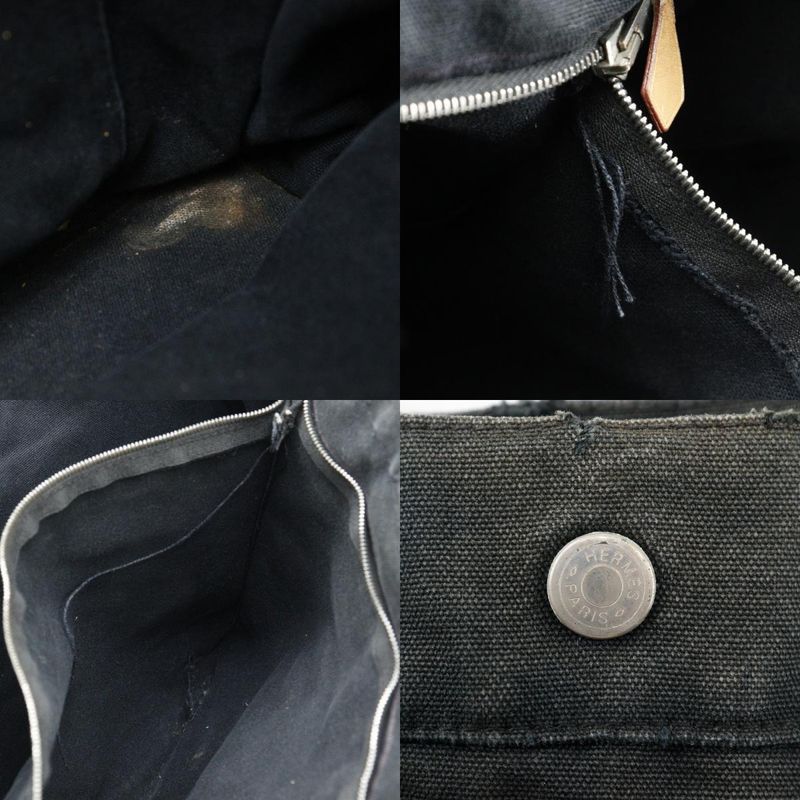 Hermes Fourre Tout MM Tote Canvas Black Unisex Handbag